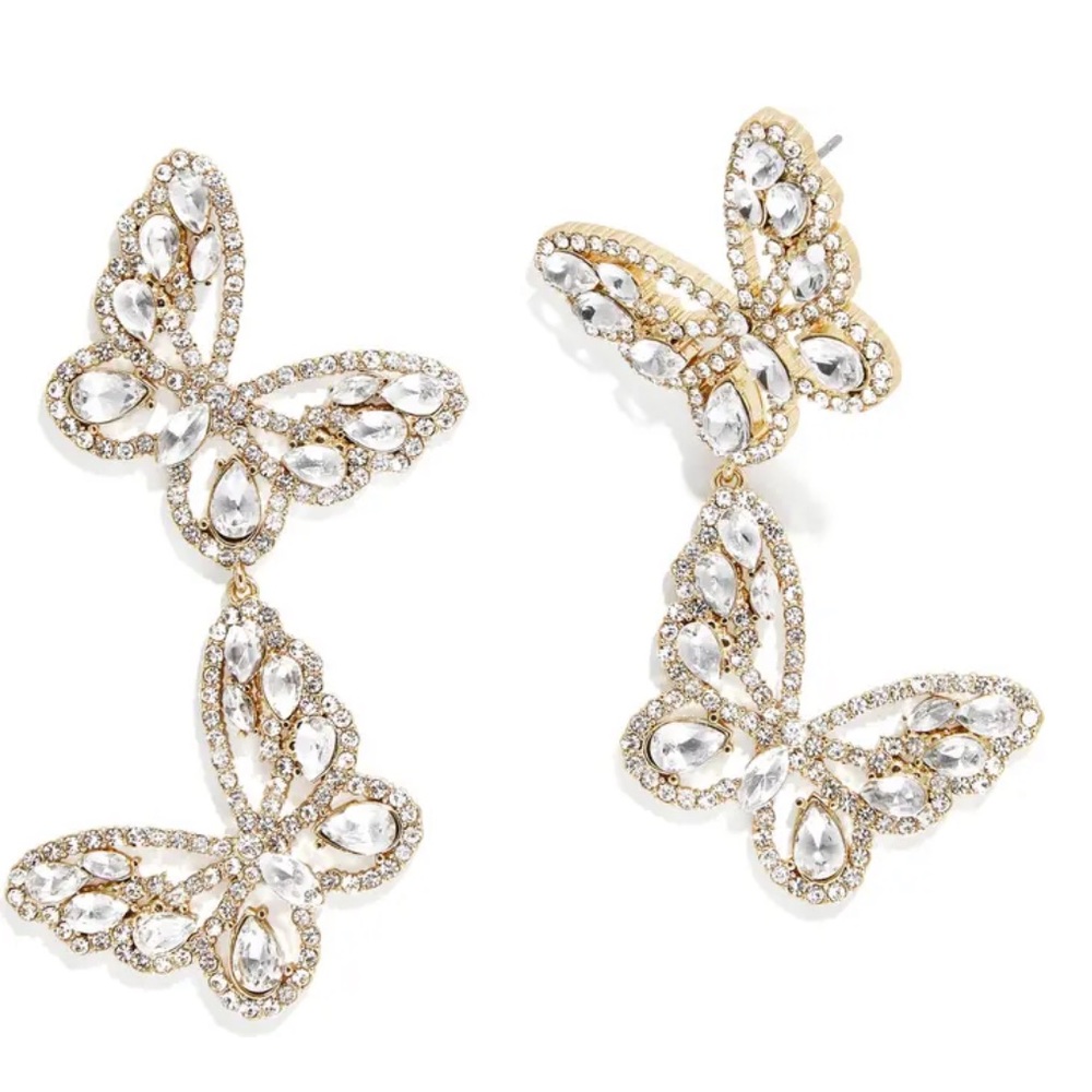 BAUBLEBAR NEW CRYSTAL BUTTERFLY STATEMENT DROP EARRINGS - Picture 3 of 6